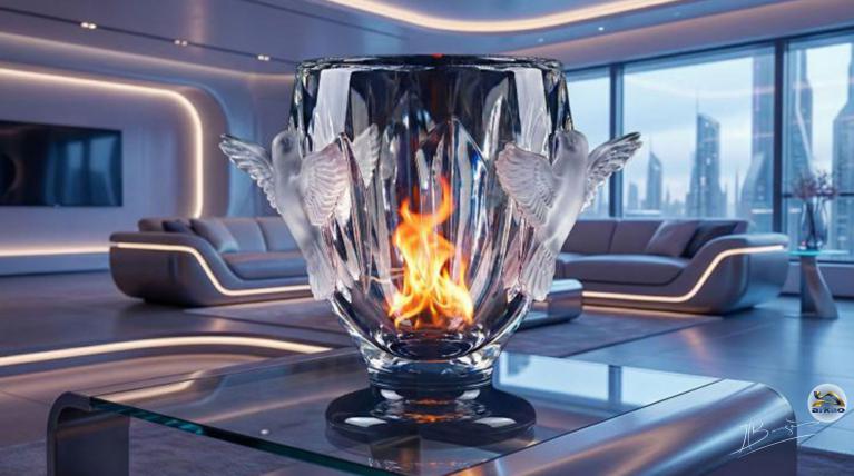 Vase cristal "hommage à Rné Lalique"