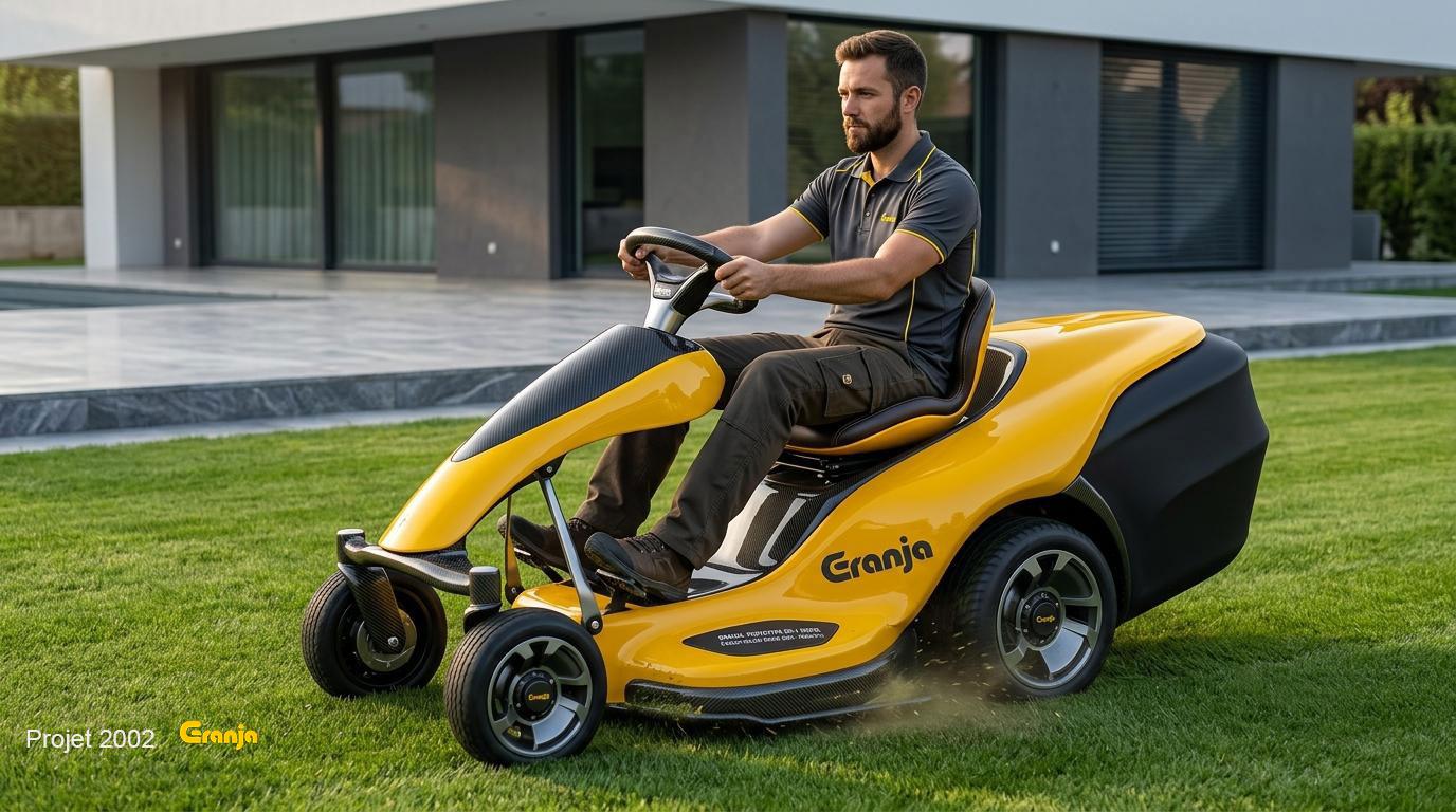 Tondeuse autoportée pour GRANJA design produit conception ingénierie industrialisation de 1982 à 2024