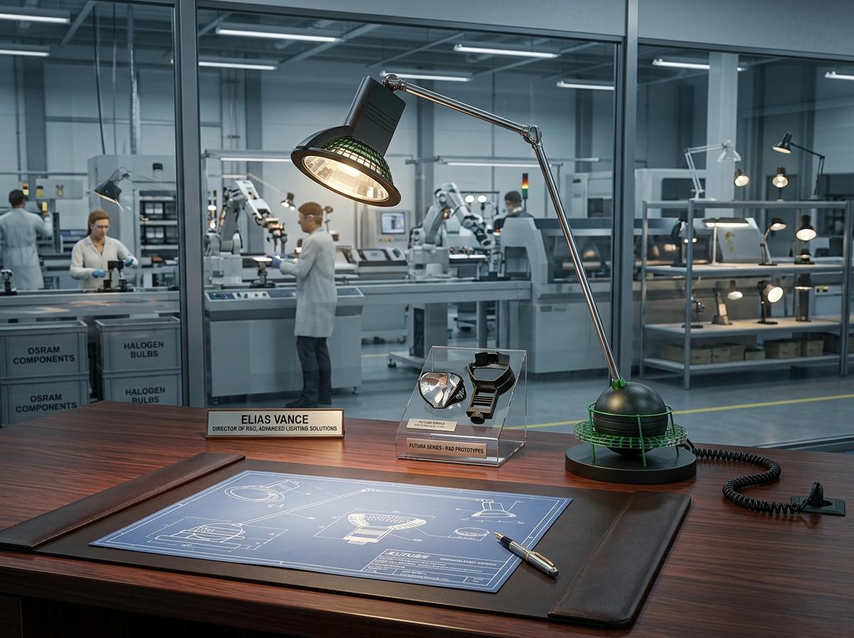 Création d'une lampe halogène basse tension pour la société Synthèse Industrie 1990