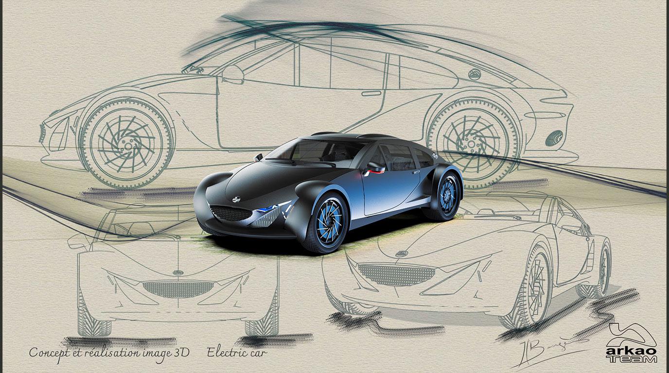 Design graphique concept roughs images 3 D logiciels classiques assisté par IA
