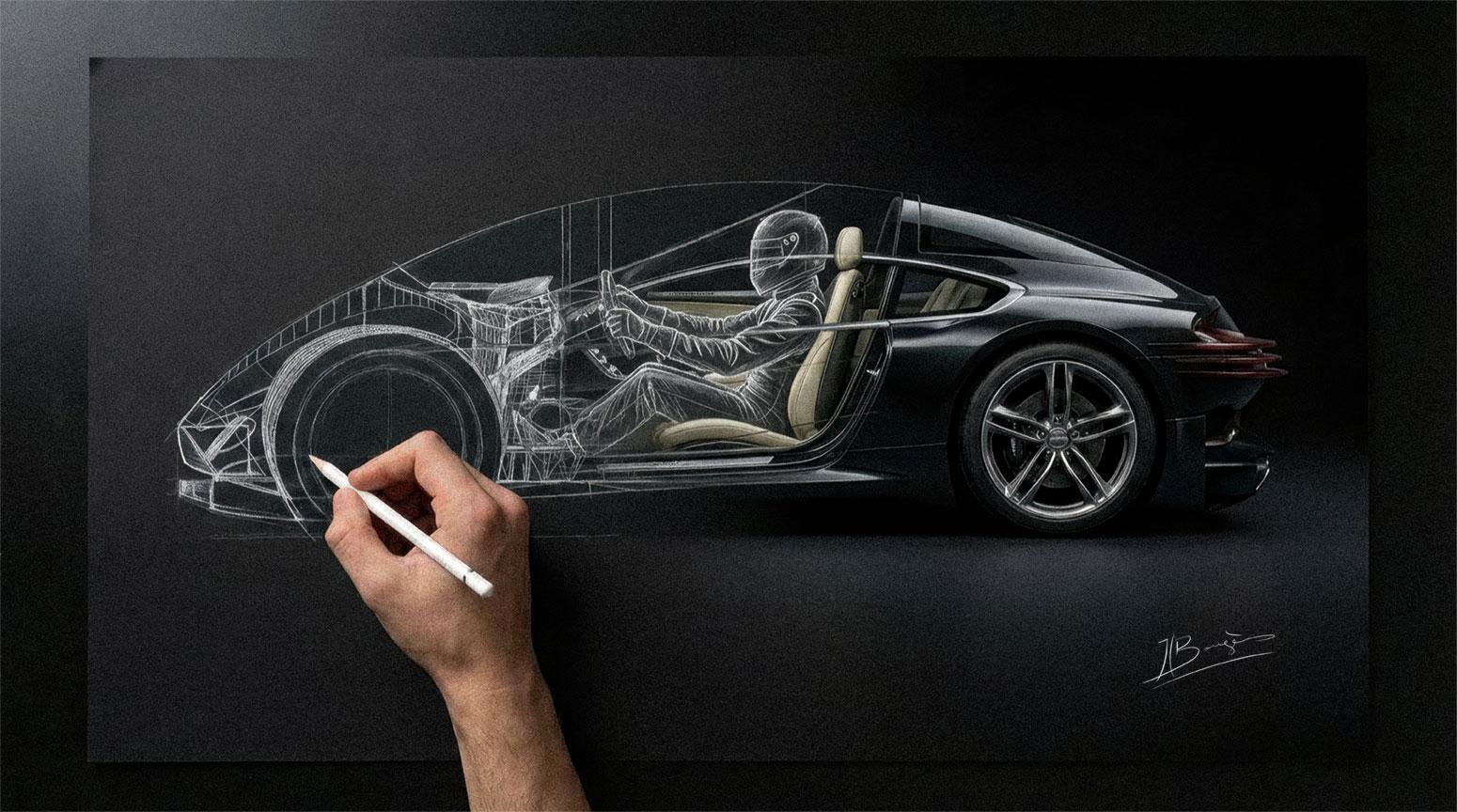 design graphique concept roughs images 3 D logiciels classiques assisté par IA