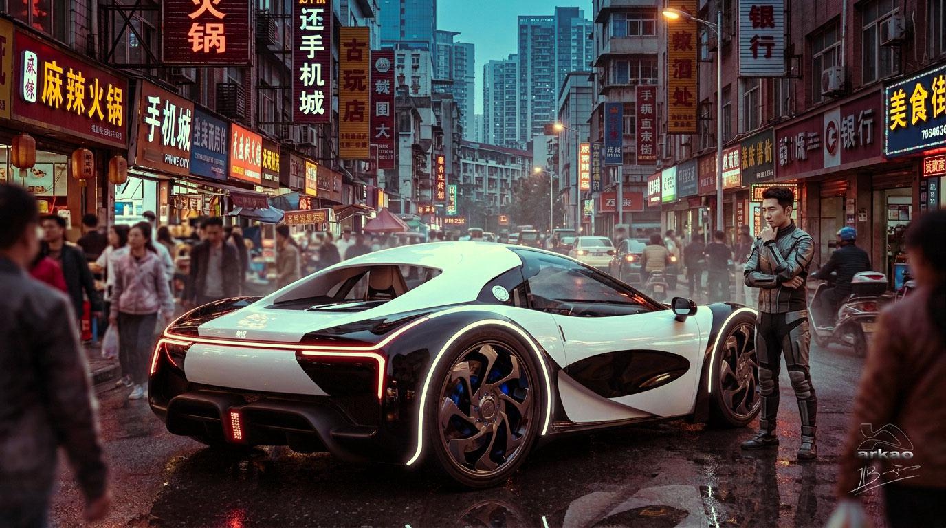 Car dans la ville.
