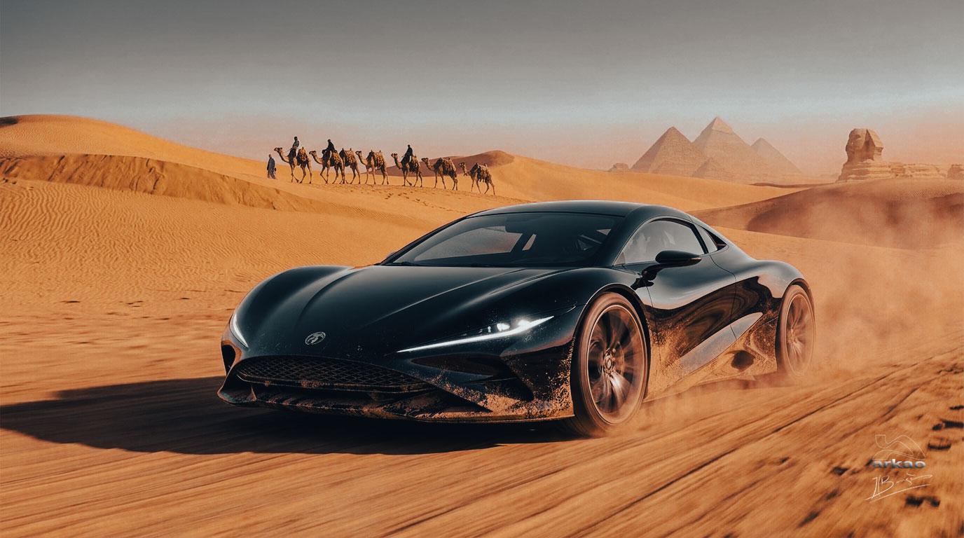 Car dans le désert.