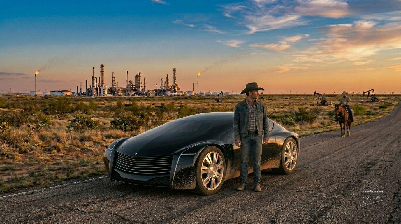 Car dans l'espace texan.