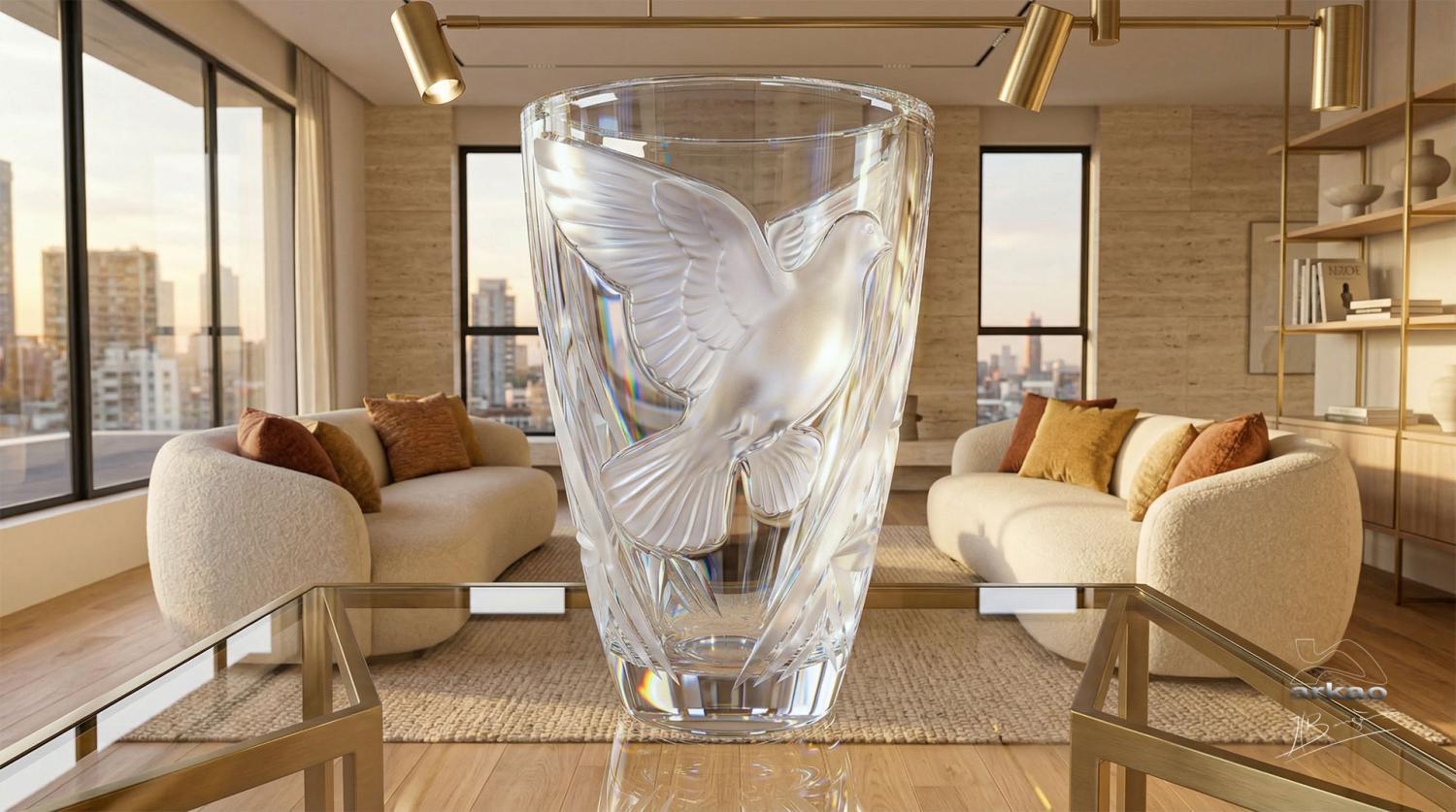 Vase en cristal hommage à .Lalique.