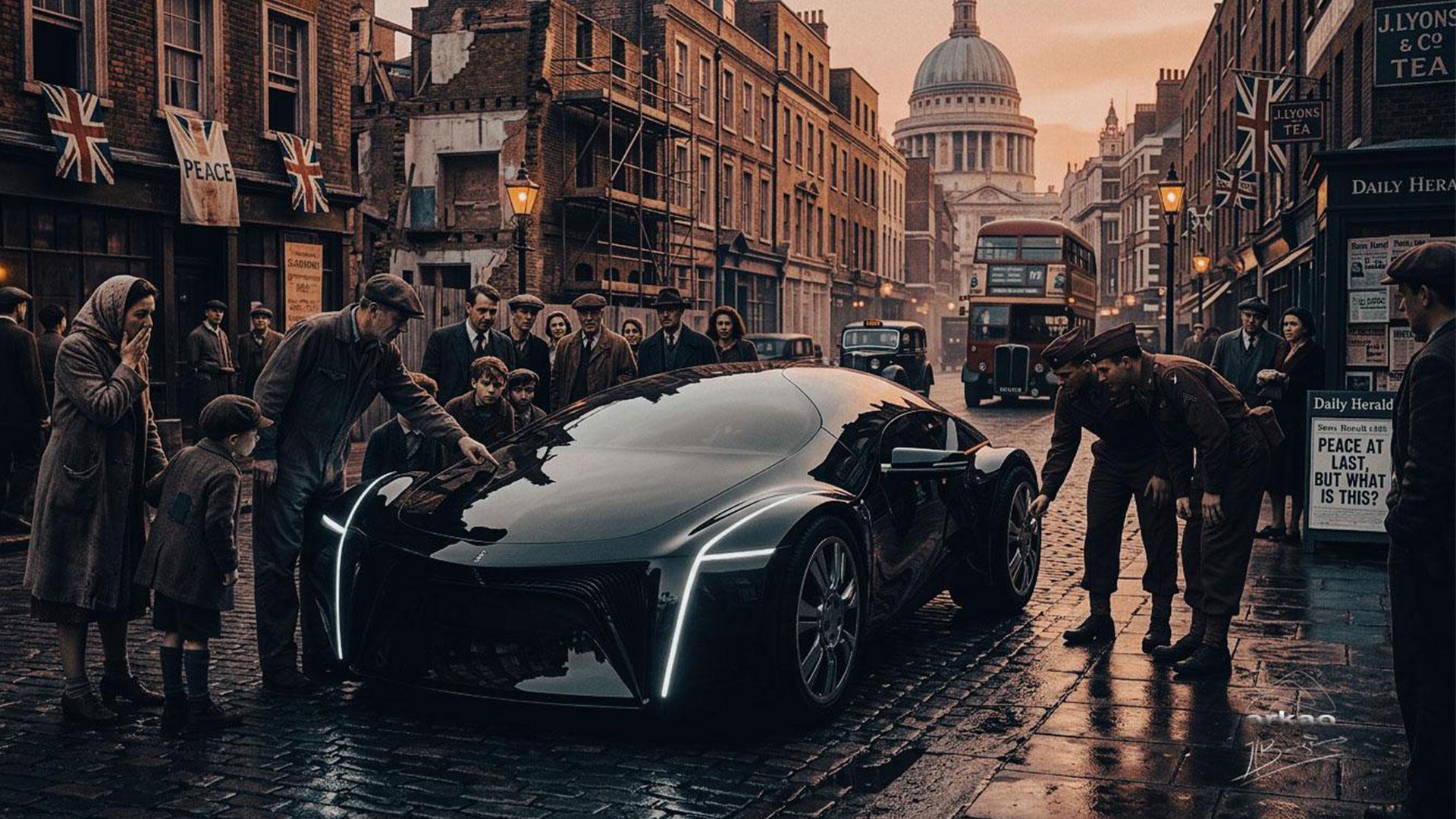 Car dans Londres 1945